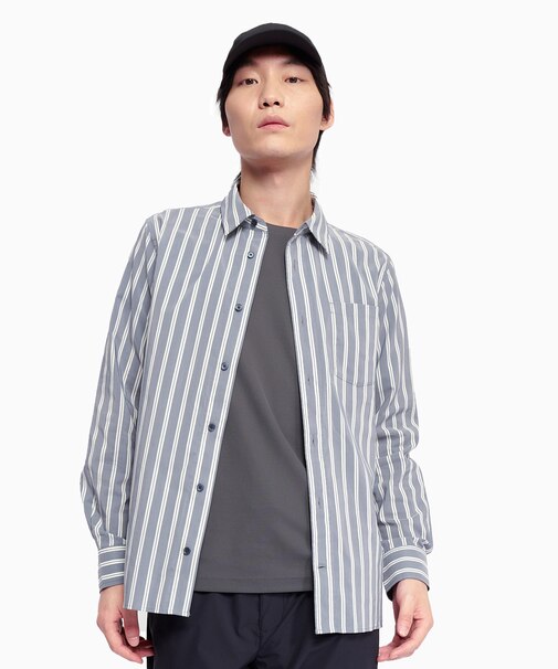 吸水速乾 クールマックス チノストライプシャツ