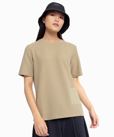 UVカット ショートスリーブ ワッフルポケット半袖Tシャツ