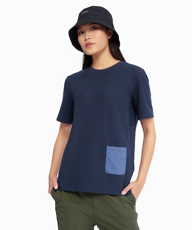 UVカット ショートスリーブ ワッフルポケット半袖Tシャツ