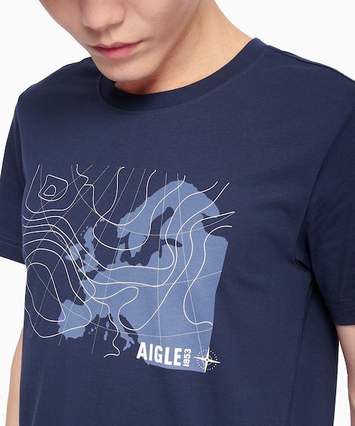 吸水速乾 グラフィックプリント半袖Tシャツ