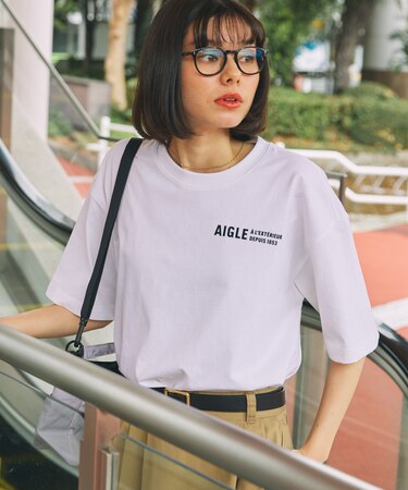 【EC限定】AIGLE オーバーサイズバックプリントロゴ 半袖Tシャツ