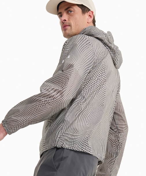 撥水 パッカブル プリントフーデッドジャケット