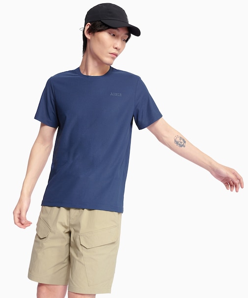 吸水速乾 UVカット 接触冷感 COOL TOUCH ワンポイント刺繍ロゴ半袖Tシャツ