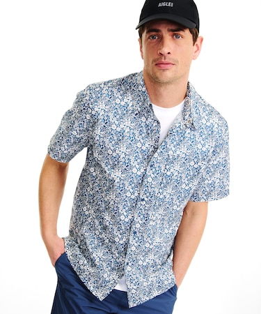 リバティプリントショートスリーブシャツ