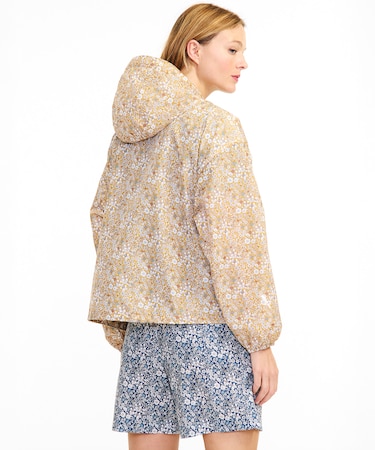 撥水リバティプリントフーデッドジャケット