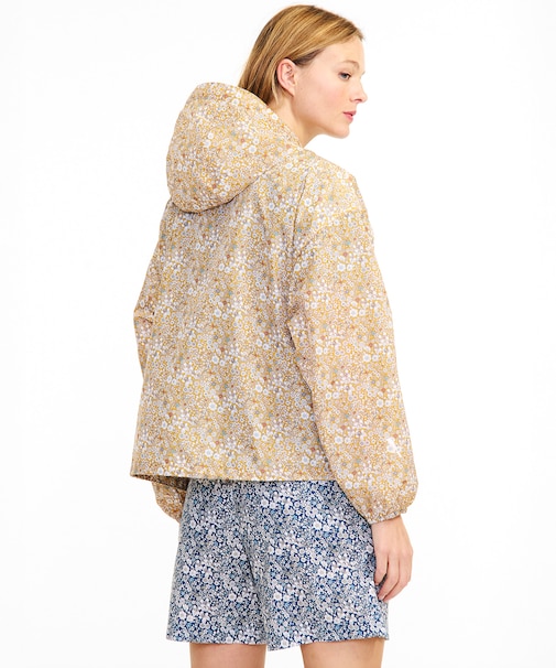 撥水リバティプリントフーデッドジャケット