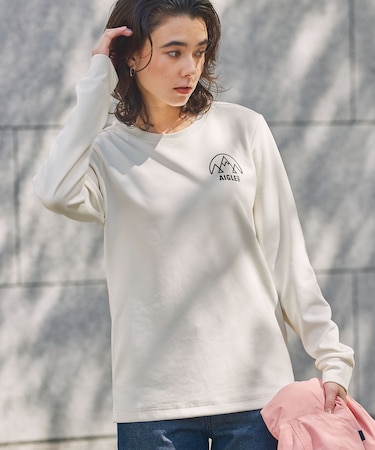 UVカット ワンポイントロゴ ロングスリーブ 長袖リブTシャツ