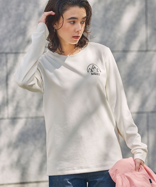 UVカット ワンポイントロゴ ロングスリーブ 長袖リブTシャツ