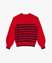 ウールブレンド ボーダーニットモックネックセーター