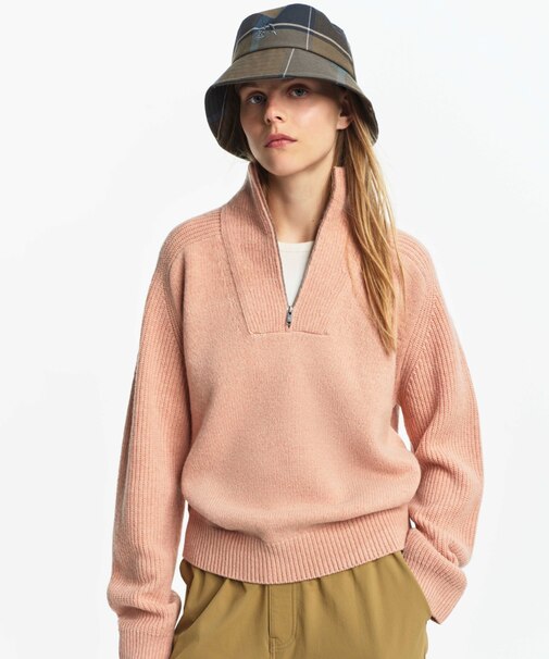 ウールブレンド ハーフジップニットセーター