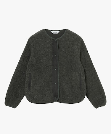 ショートシェルパ テリー ノーカラージャケット