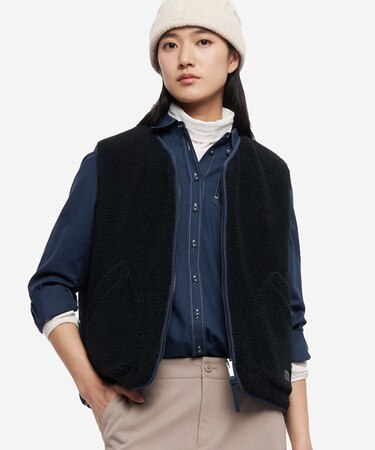 Repreve中綿インサレーション リバーシブルキルティングボアベスト