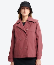 GORE TEX ゴアテックス 防風 防水 透湿 2レイヤー ショートトレンチコート / フード脱着可