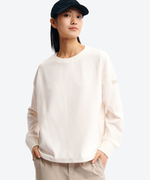 ダイヤモンドキルティング ワッフルフリースプルオーバー