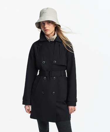 GORE-TEX ゴアテックス 防風 防水 透湿 ミドルトレンチコート / フード取り外し可