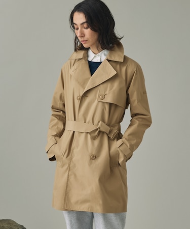 GORE-TEX ゴアテックス 防風 防水 透湿 ミドルトレンチコート / フード取り外し可