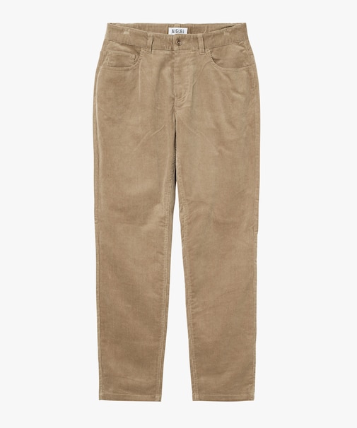 ストレッチ テーパードコーデュロイ ワイドパンツ