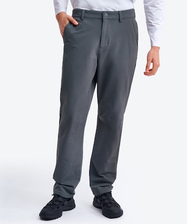 撥水 スリムフィットテーパードナイロンパンツ