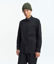 撥水 ジップポケットオーバーシャツ