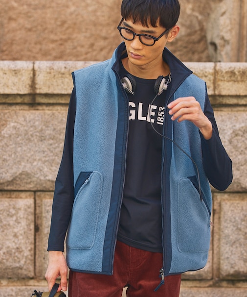 リバーシブルフリースベスト T-Kit 2WAY