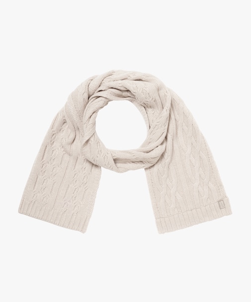 ケーブルニットウールマフラー