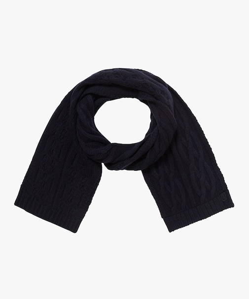 ケーブルニットウールマフラー