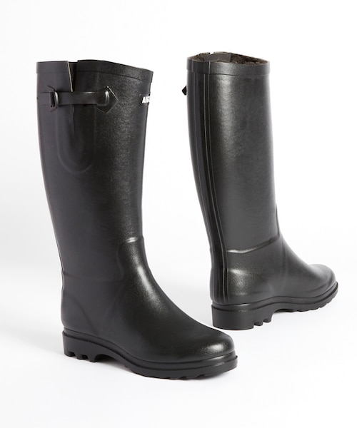 AIGLE エーグル ファー ロングブーツ 37 エーグランティーヌファー 防水 Made in France エーグランティーヌ ファー ラバーブーツ