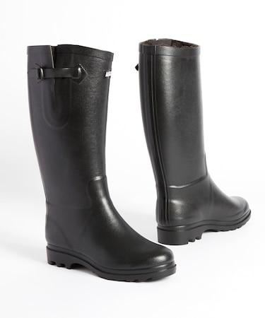 防水 Made in France エーグランティーヌ ファー ラバーブーツ