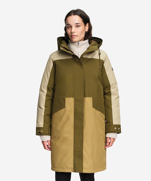 GORE-TEX ゴアテックス 防水 防風 透湿 PRIMALOFT プリマロフト中綿 カラーブロックダウンコート