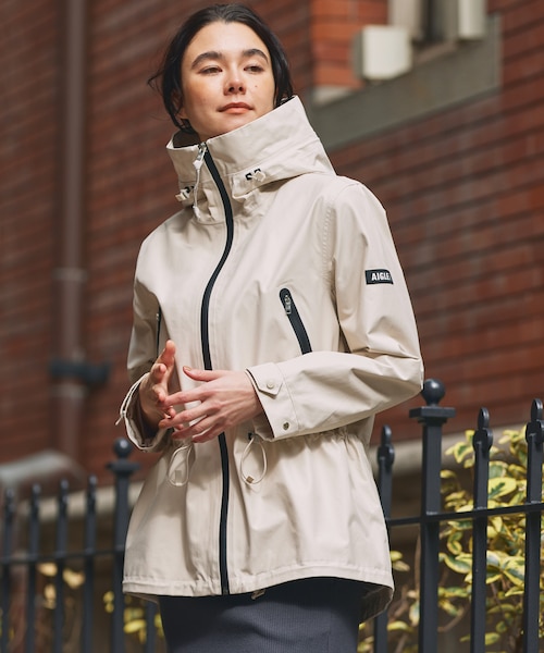 MTD 透湿防水 防風 2レイヤー 止水ジップ ミドル丈フーディジャケット