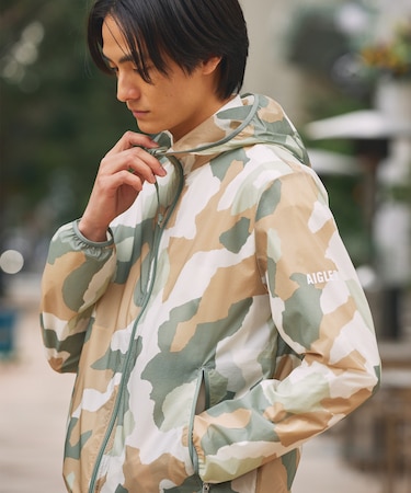 超軽量 撥水 ポケッタブル カモフラージュプリントジャケット RP