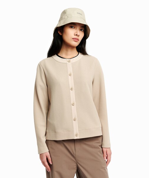 UVカット 長袖ワッフルカーディガン