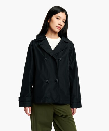 防風 透湿 防水 GORE-TEX ゴアテックス ショートトレンチコート / フード取り外し可