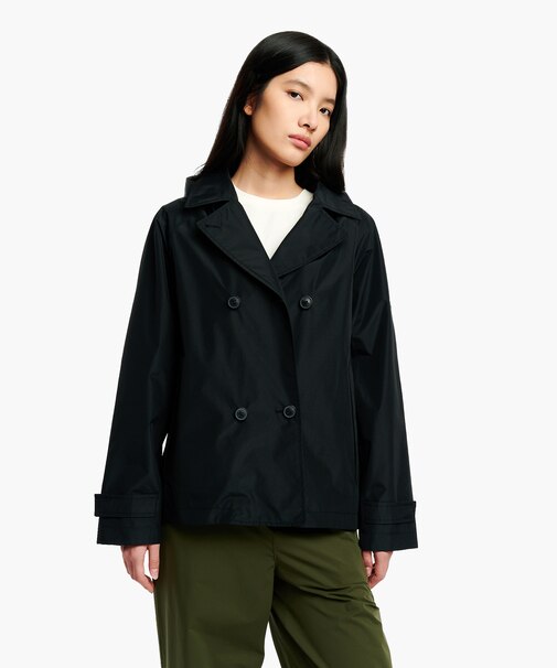 防風 透湿 防水 GORE-TEX ゴアテックス ショートトレンチコート / フード取り外し可