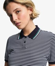 UVカット ストライプ 半袖ポロシャツ