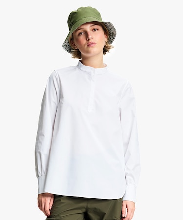 UVカット SOLOTEX ソフトストレッチ ハーフプラケット ノーカラーエレガントシャツ