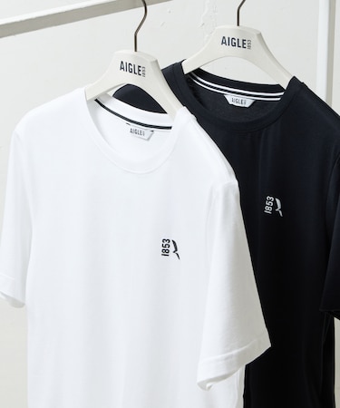 2枚セット ワンポイントロゴ刺繍 2パック半袖Tシャツ