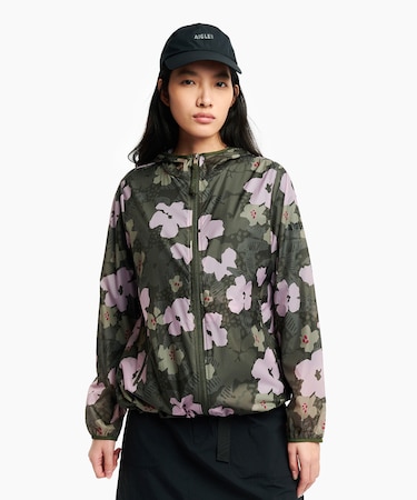 UVカット 撥水 プリントフーデッドジャケット RP