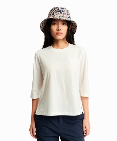 プライムフレックス DFT UVC 3/4スリーブ ワンポイントロゴ刺繍 7分袖Tシャツ