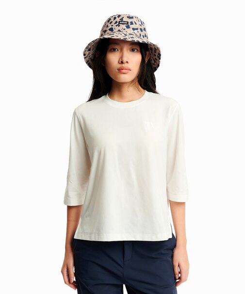 プライムフレックス DFT UVC 3/4スリーブ ワンポイントロゴ刺繍 7分袖Tシャツ