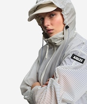 超軽量 撥水 UVカット ストライプ エクストラライト フーディジャケット