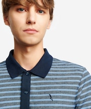 吸水速乾 テクスチャードストライプ 半袖ポロシャツ