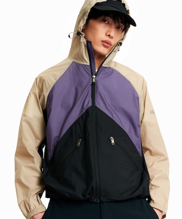 撥水 超軽量 リップストップ バイカラー ナイロンブルゾンジャケット