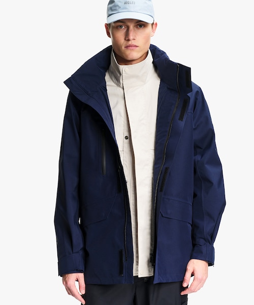 GOREウェア　メンズ　冬用サイクルジャケット　ネイビー　サイズL GORE-TEX ゴアテックス 防風 防水 透湿 ミドル丈マルチポケット