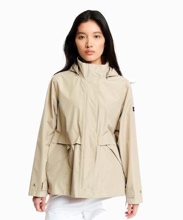 GORE-TEX ゴアテックス 防水 透湿 防風 2レイヤー ミドル丈ジャケット / フード取り外し可