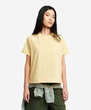 接触冷感 裾ドローコード オーガニックコットンポケット半袖Tシャツ
