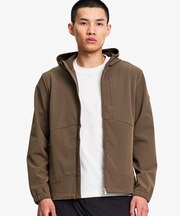 撥水 防風 ストレッチ ソフトシェル フーデッドジャケット WARM