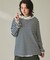 ストライプ  ボートネック ロングスリーブTシャツ