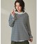 ストライプ  ボートネック ロングスリーブTシャツ