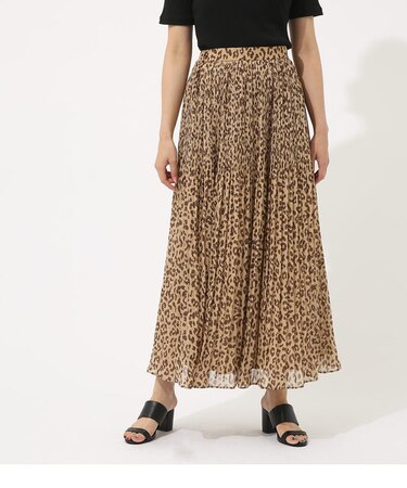 レオパード柄プリーツスカート